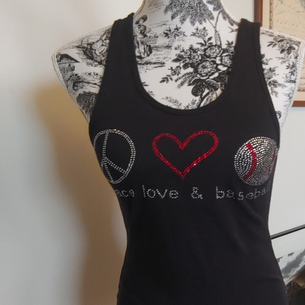 PEACE LOVE & BASEBALL TANK